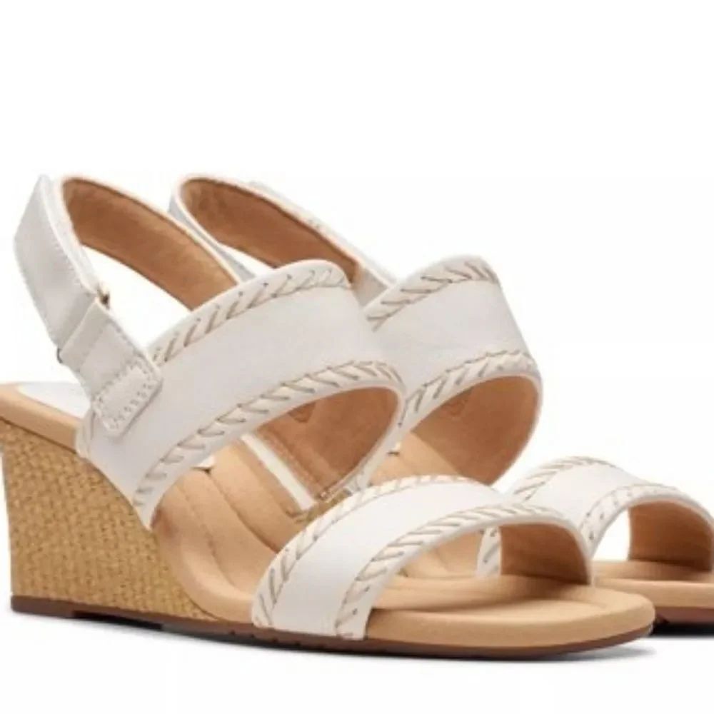 (S-4386) Clarks Kyarra Rose Wedge Sandal Sz 9.5W